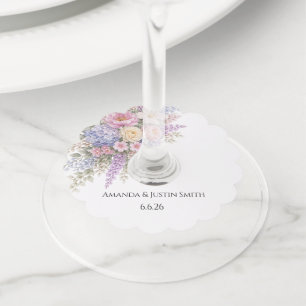 Wedding wine glass tag