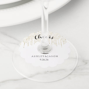 Wedding wine glass tag