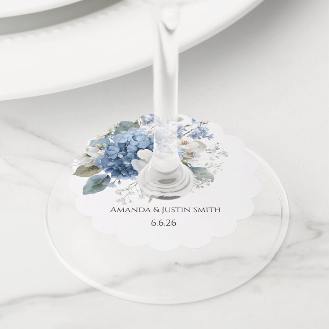Wedding  wine glass tag (Close Up)