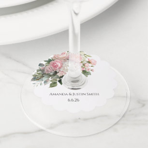 Wedding  wine glass tag
