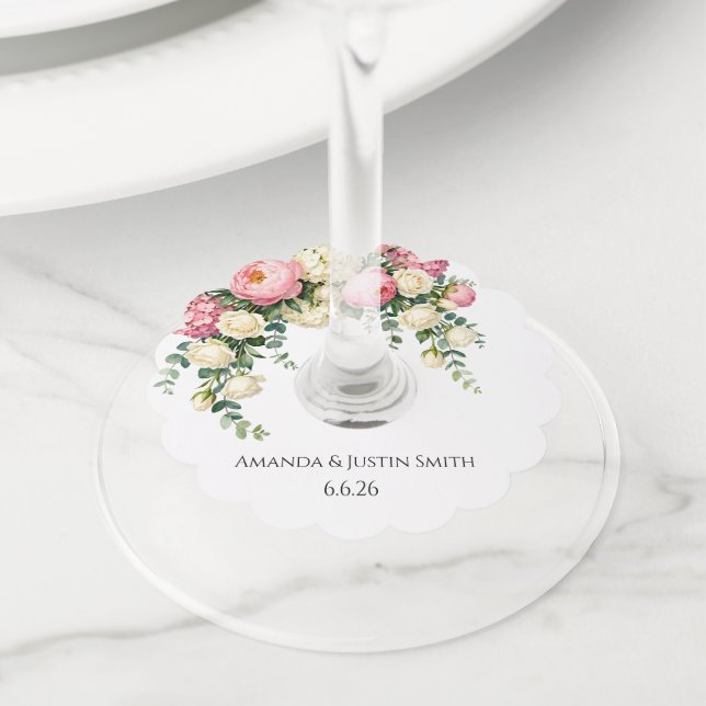 Wedding  wine glass tag (Close Up)