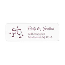 Wedding Wine Glasses Return Address Labels