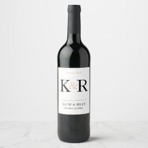 Wedding Wine Monogram Label Sticker v3