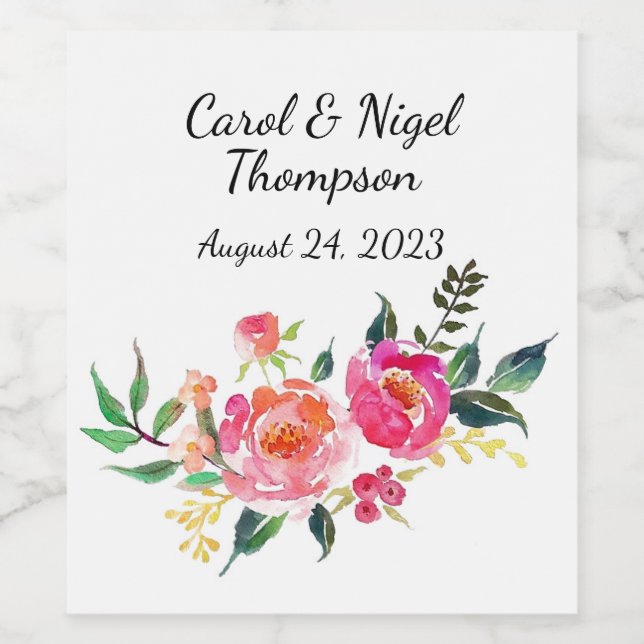 Wedding wine or beverage Labels (Single Label)