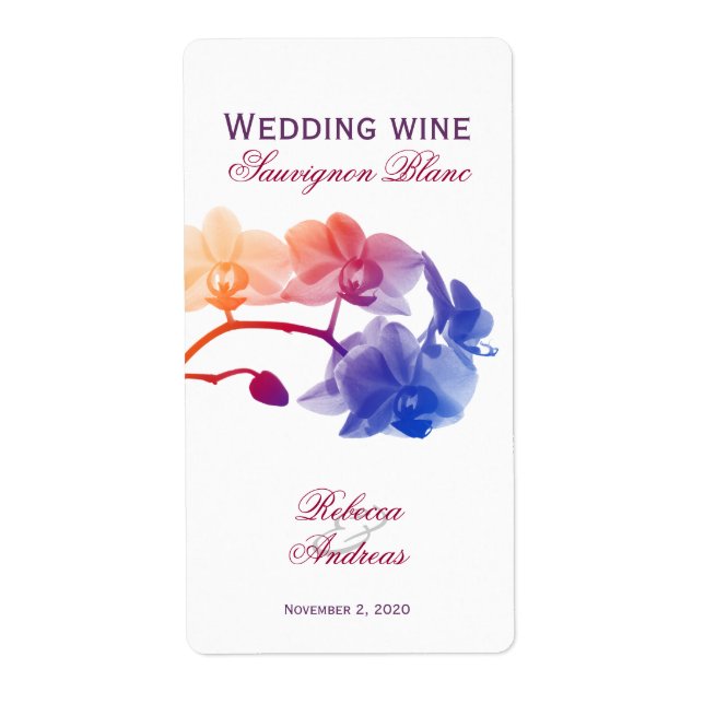 Wedding wine personalised youthful label (Front)