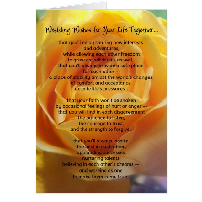 Wedding Wishes for Your Life Together... (Front)