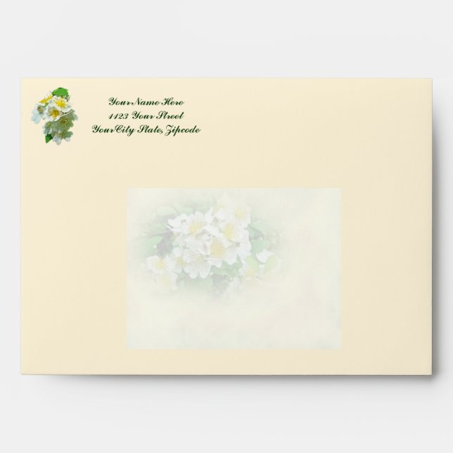Wedding Wishes Multiflora Roses Envelopes (Front)