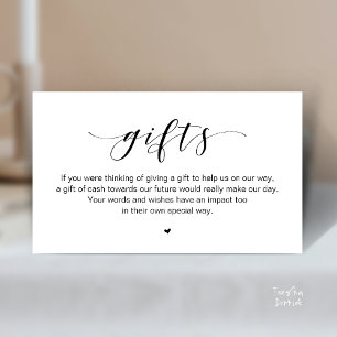 Wedding Wishing Well, A Note On Gifts Enclosure Card