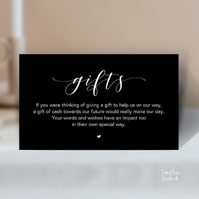 Wedding Wishing Well, A Note On Gifts Enclosure Card (Beautiful Elegant Wedding Wishing Well, A Note On Gifts Enclosure Card in Black and White)