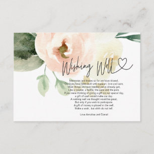 Wedding Wishing Well Asking for Cash Gift Floral Enclosure Card