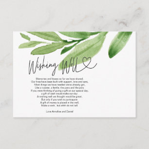 Wedding Wishing Well Gift Registry Eucalyptus Enclosure Card
