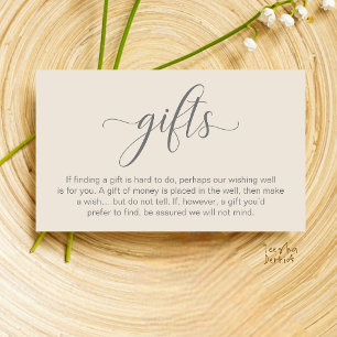 Wedding Wishing Well, Monetary Gift Registry Enclosure Card