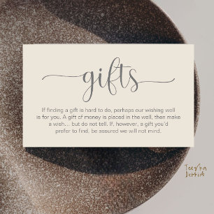 Wedding Wishing Well, Monetary Gift Registry Enclosure Card