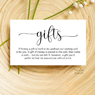 Wedding Wishing Well, Monetary Gift Registry Enclosure Card