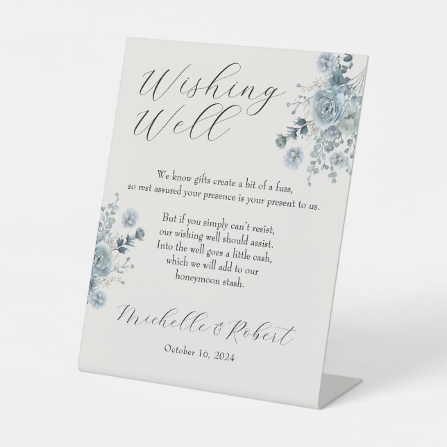 Wedding Wishing Well Pedestal Sign (Front)