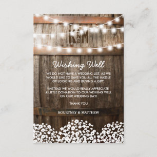 Wedding Wishing Well Rustic Country Baby's Breath Enclosure Card
