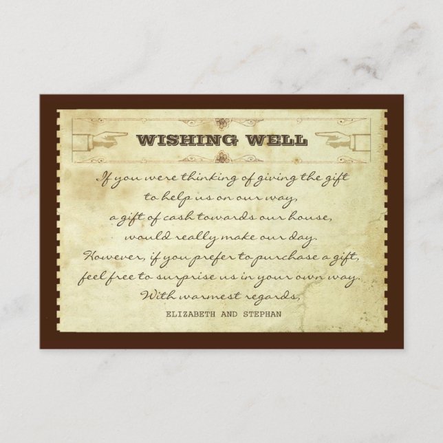 wedding wishing well vintage cards (Front)