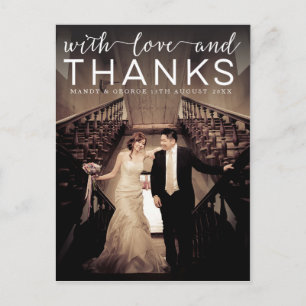 Wedding With Love & Thanks Photo Postcard