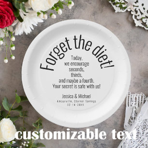 💍 Wedding witty  Minimalist Elegant  Paper Plate
