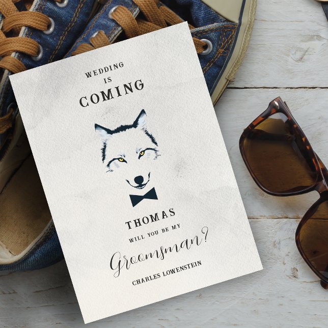 Wedding Wolf Groomsman Grey Shades Proposal (Wedding Wolf Groomsman Grey Shades Proposal
Wedding Wolf Groomsman Grey Shades Elegant Fun Proposal.)