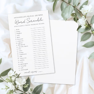 Wedding Word Scramble Bridal Shower Game