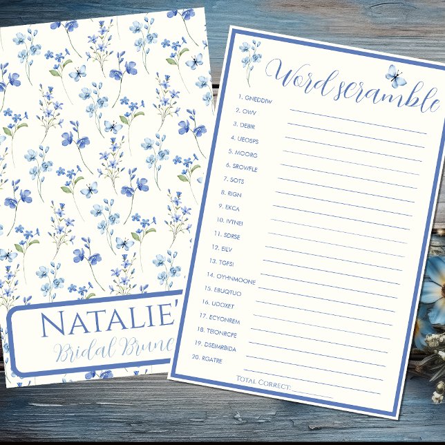 Wedding Word Scramble Floral Bridal Shower Game (Creator Uploaded)
