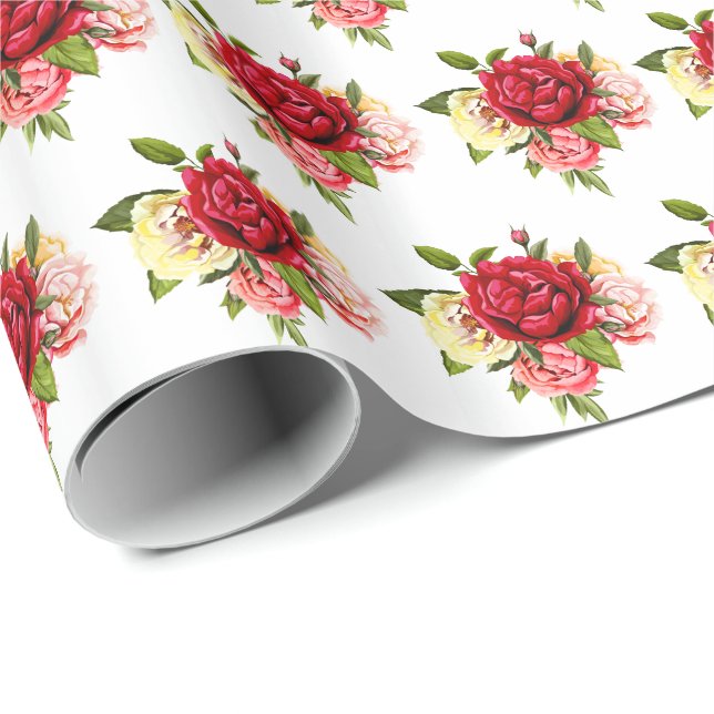 Wedding Wrapping Paper-Roses Paper (Roll Corner)