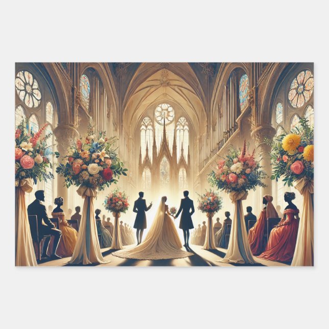 Wedding Wrapping Paper Sheet (Front)