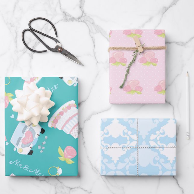Wedding Wrapping Paper Sheet (Front)