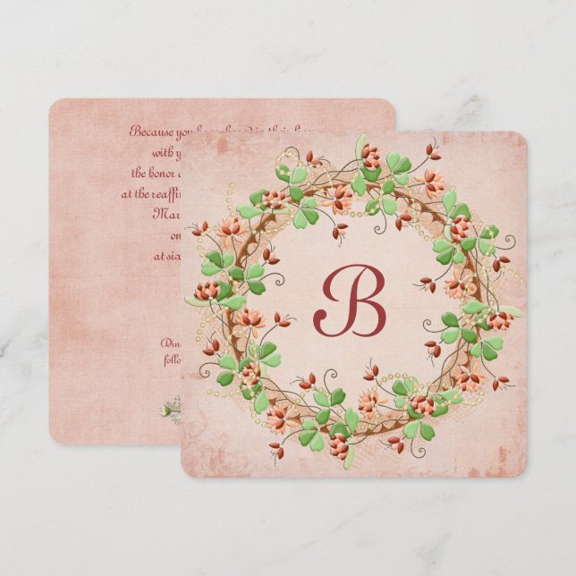 Wedding Wreath Vow Renewal Invitation (Front/Back)