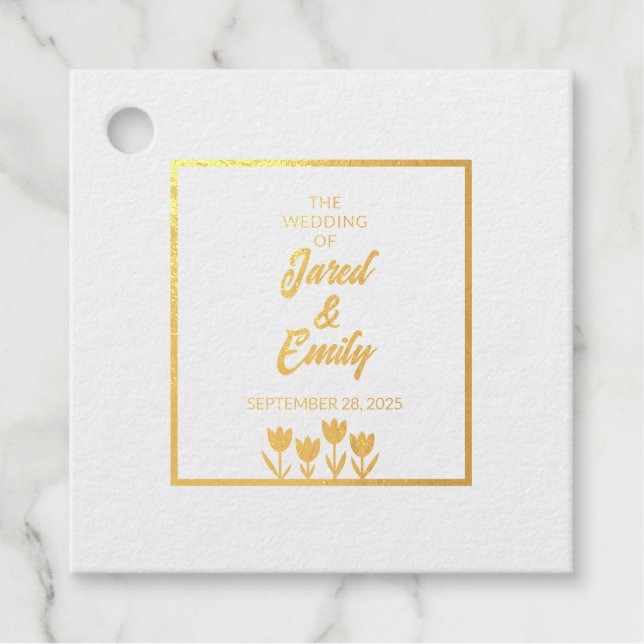 Wedding Yellow Favour Tags (Front)