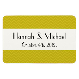 Wedding - Zigzag Pattern, Chevron Pattern - Yellow Magnet