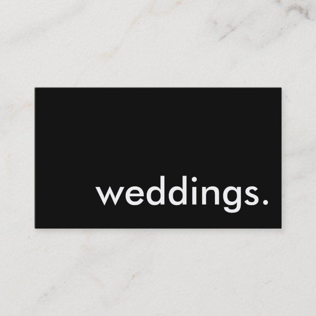 weddings. business card (Front)