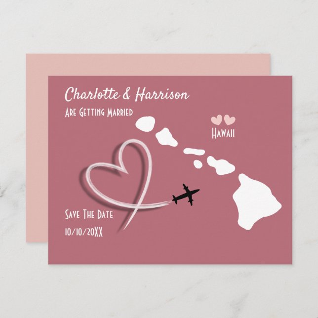 Weddings Destination Hawaii Save The Date (Front/Back)