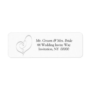 Weddings Invitation Hearts Return Address Label