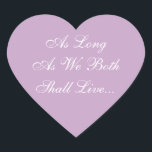 Weddings Invites Lilac Heart Sticker<br><div class="desc">Colour Coordinating Lilac Wedding Lilac And White Envelope Stickers - Wedding service professionals customarily try to decipher: what are the best wedding stamp designs this year? These memorable and make your own Wedding Lilac And White Invite Envelope Stickers turn out just right for wedding RSVP postcards in addition to various...</div>