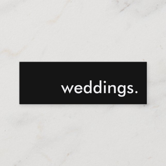 weddings. mini business card (Front)