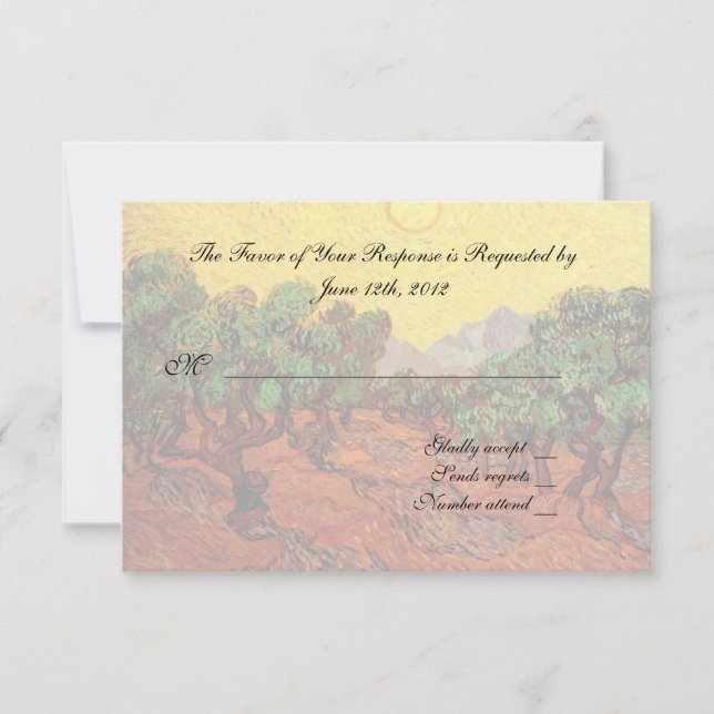 Weddings RSVP card. Card (Front)