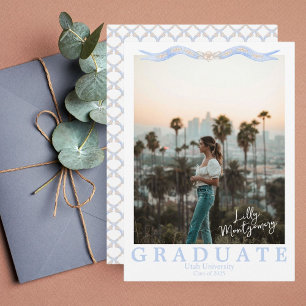 Wedgwood Aesthetic Photo Graduation Announcement