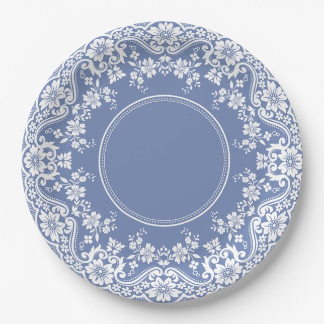 Wedgwood Blue Jasperware Lace Doily Paper Plate (Front)