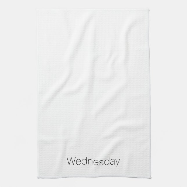 "Wednesday" black white minimalist Tea Towel (Vertical)