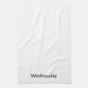 "Wednesday" black white minimalist Tea Towel