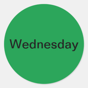 Wednesday Day of the Week Green Stickers