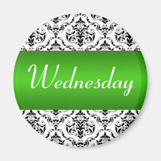 Wednesday Green - Damask Magnet