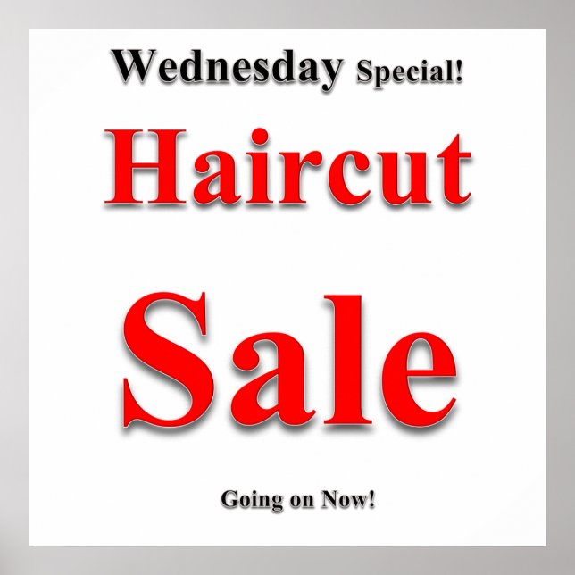 Wednesday Haircut Sale Poster Matte (Front)