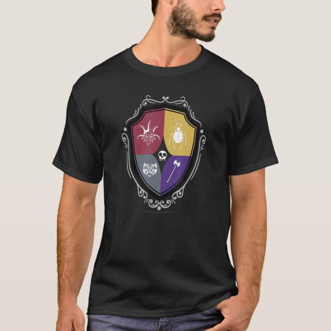 Wednesday Quad Crest Shield T-Shirt (Front)