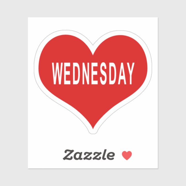 WEDNESDAY Red Love Heart Vinyl Sticker (Sheet)