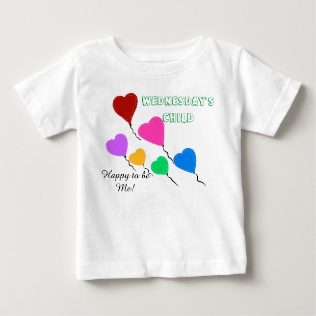 Wednesday's Child Heart Balloons Baby T-Shirt (Front)