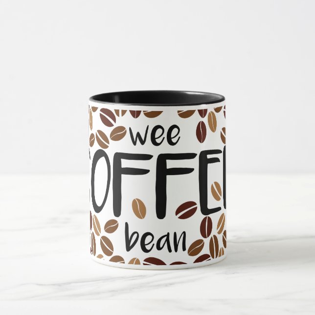 Wee Coffee Bean - Classic White Mug / Black Inside (Center)