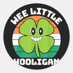 Wee Little Hooligan Funny St Patricks Day Toddler  Classic Round Sticker
